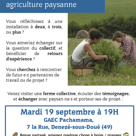 Café-installation "S'installer à plusieurs en agriculture paysanne"